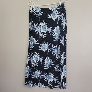 Talbots Blue And White Maxi Skirt Size MP  NWT